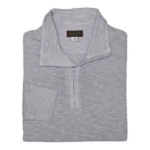 THOMAS Dean GREY 1/4 ZIP SLUB PERFORMANCE KNIT